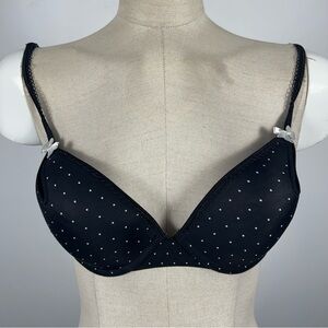 Kenzie Elegant Black Polka Dot Bra 38C